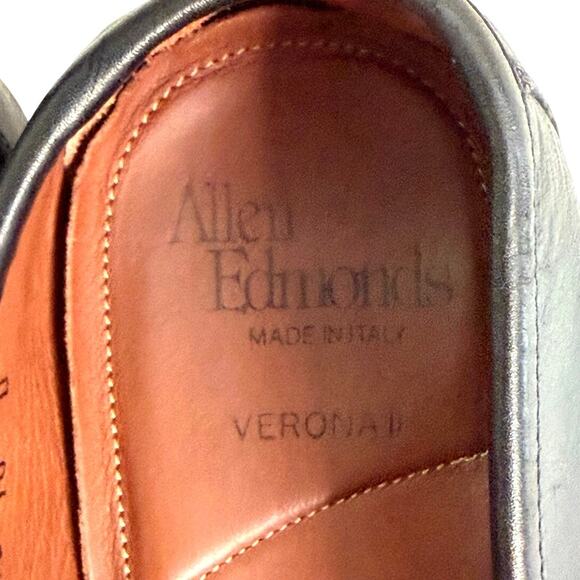 Allen Edmonds Verona II black loafers silver toned horsebit detail size 10 main image 10